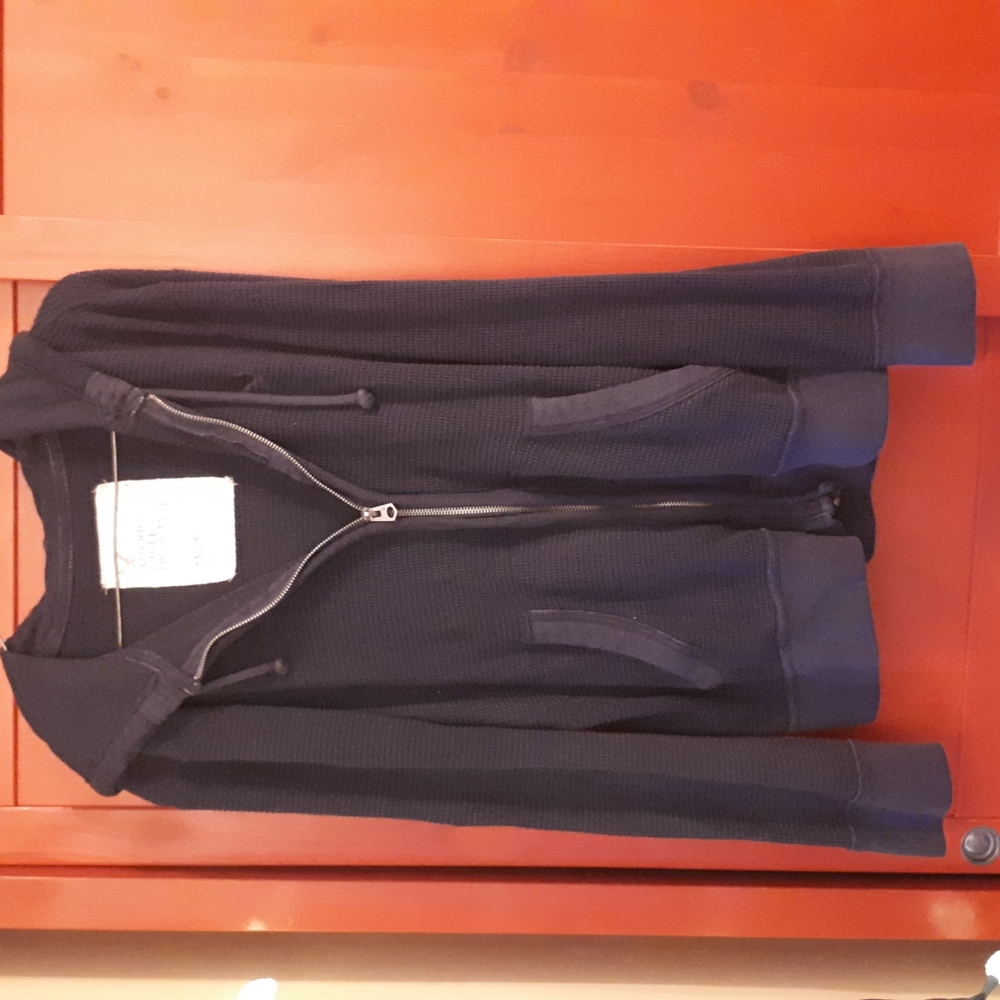 Men's navy waffle cotton hoodie